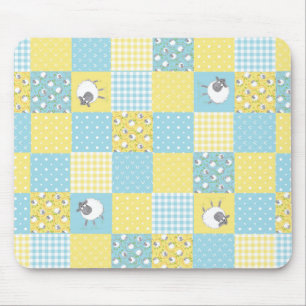 Fun Sheep: Country Style, Imitate Patchwork Mousep Mousepad