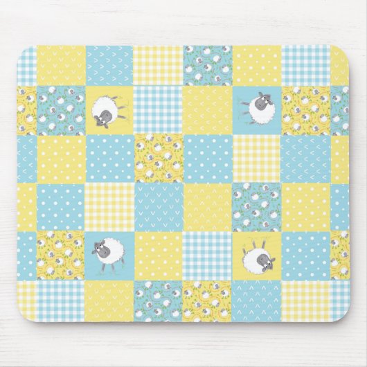Fun Sheep: Country Style, Imitate Patchwork Mousep Mousepad (Vorne)