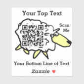 Fun Sheep, das Ihren QR-Code auf einem Aufkleber (Blatt)