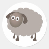 Fun Sheep Design Runder Aufkleber (Vorderseite)