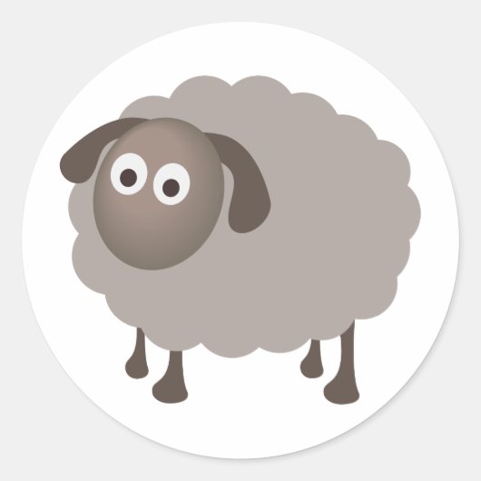 Fun Sheep Design Runder Aufkleber (Vorderseite)