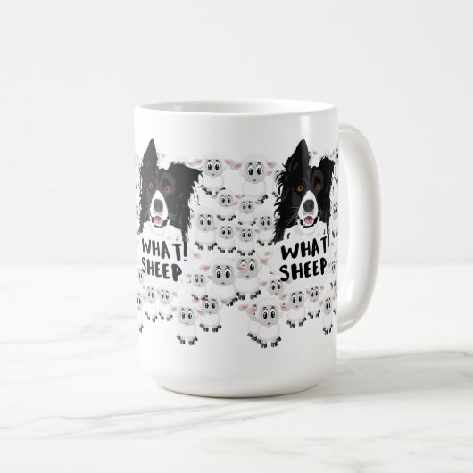 Fun Sheep Herding Dog & Sheep Kaffeetasse (VorderseiteRechts)