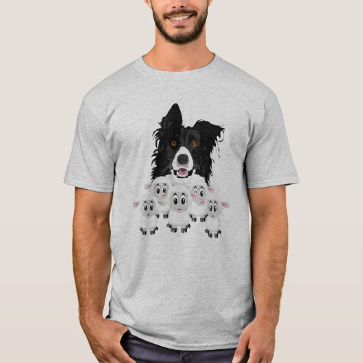 Fun Sheep Herding Hund T-Shirt (Vorderseite)