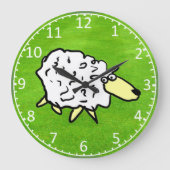 Fun Sheep Illustration Große Wanduhr (Vorderseite)