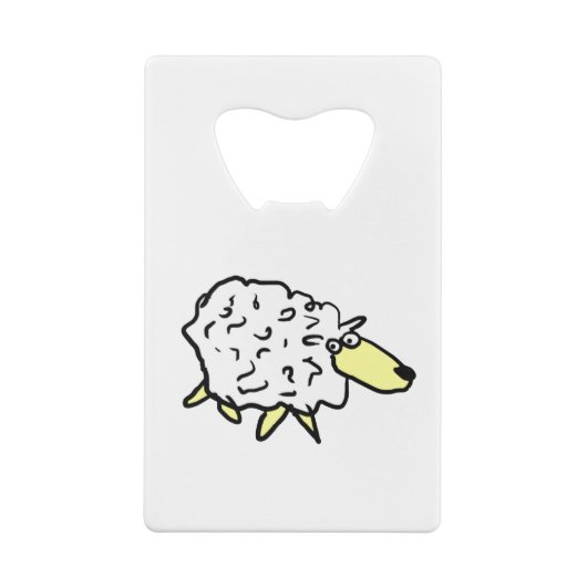 Fun Sheep im Stil eines Cartoon Geldbeutel Flaschenöffner (Rückseite)