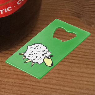 Fun Sheep im Stil eines Cartoon Geldbeutel Flaschenöffner