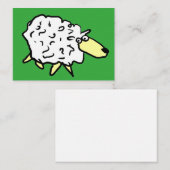 Fun Sheep im Stil eines Cartoon Mitteilungskarte (Vorne/Hinten)