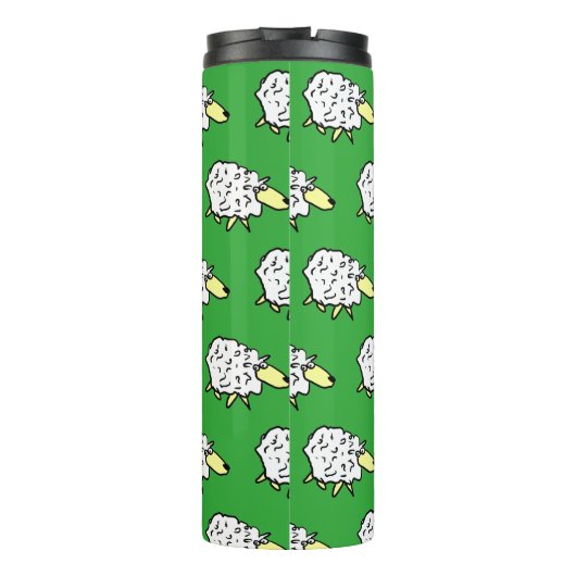 Fun Sheep im Stil eines Cartoon Thermosbecher (Rückseite)