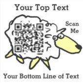 Fun Sheep QR Code Aufkleber (Vorderseite)