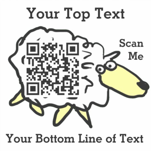 Fun Sheep QR Code Aufkleber (Vorderseite)