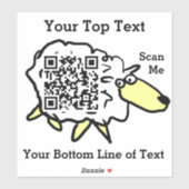 Fun Sheep QR Code Aufkleber (Blatt)