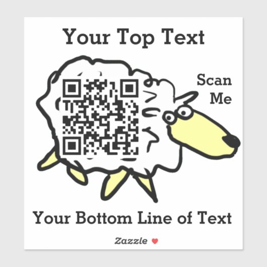 Fun Sheep QR Code Aufkleber (Blatt)