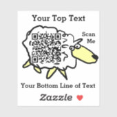 Fun Sheep QR Code Aufkleber (Blatt)