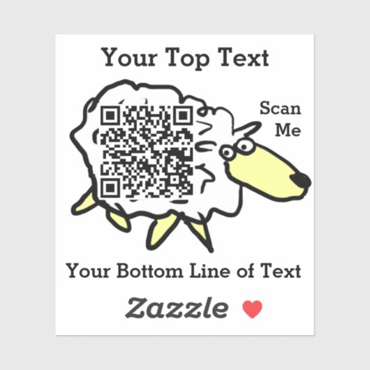 Fun Sheep QR Code Aufkleber (Blatt)