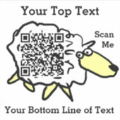 Fun Sheep QR Code Aufkleber (Vorderseite)