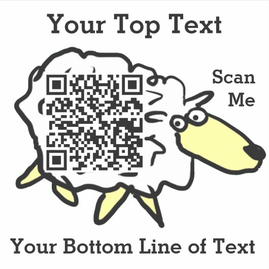 Fun Sheep QR Code Aufkleber (Vorderseite)