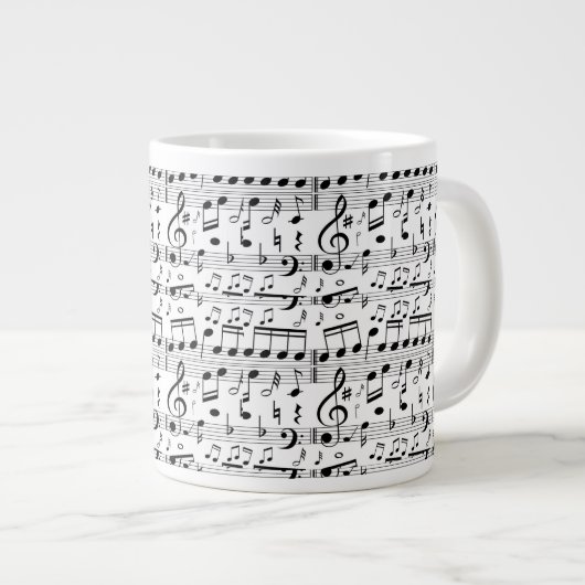Fun Sheet Music Notes Musician art Jumbo-Tasse (Vorderseite Rechts)