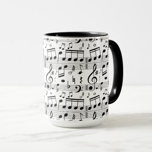 Fun Sheet Music Notes Musician art Tasse (VorderseiteRechts)