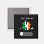 Fun Shenanigans ruft zum St Patricks Day Irish Magnet (Vorderseite/Rückseite)