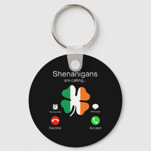 Fun Shenanigans ruft zum St Patricks Day Irish Schlüsselanhänger