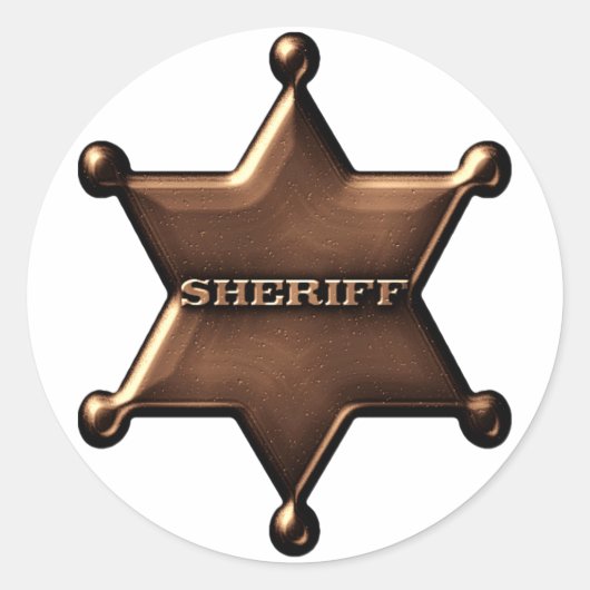 Fun Sheriff Abzeichen Sticker (Vorderseite)