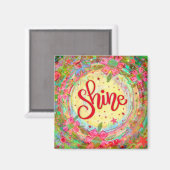 Fun Shine Floral Whimsical Inspirational Magnet (Vorderseite/Rückseite)