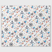 Fun Ship Ahoy Segeln Nautical Lighthouse Geschenk Geschenkpapier (Flach)