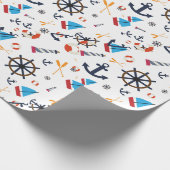 Fun Ship Ahoy Segeln Nautical Lighthouse Geschenk Geschenkpapier (Ecke)