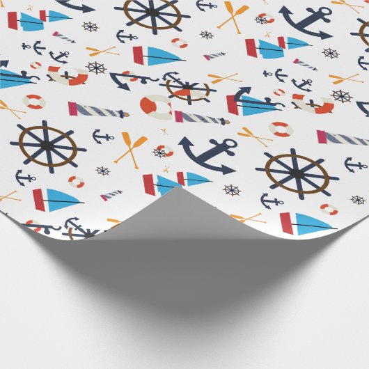 Fun Ship Ahoy Segeln Nautical Lighthouse Geschenk Geschenkpapier (Ecke)