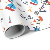 Fun Ship Ahoy Segeln Nautical Lighthouse Geschenk Geschenkpapier (Rolleneckpunkt)