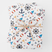 Fun Ship Ahoy Segelschiff Nautical Lighthouse Geschenkpapier Set (Beispiel)