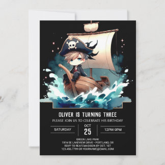 Fun Ship Pirate Geburtstag Einladung