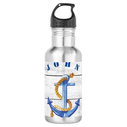 Fun Ships Anker Personalisiert Edelstahlflasche (Vorderseite)