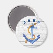 Fun Ships Anker Personalisiert Magnet (Vorderseite/Rückseite)