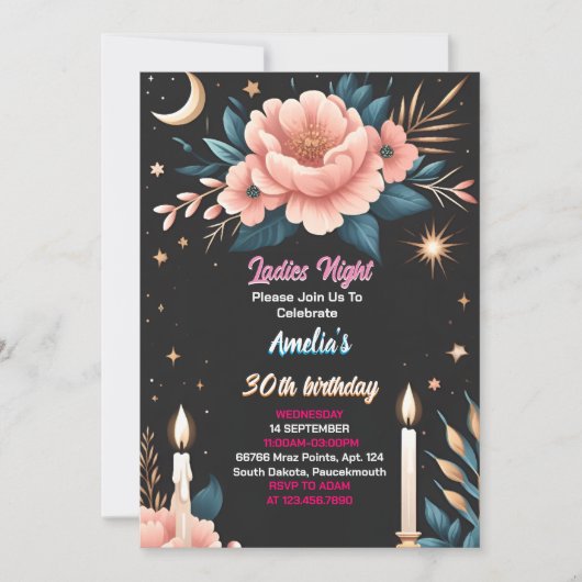 Fun Shoe Stilvolle Erwachsene Ladys Night 30. Gebu Einladung (Vorderseite)