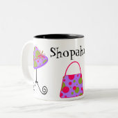 Fun Shopaholics Tasse (Vorderseite Links)