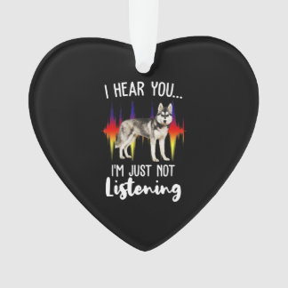 Fun Siberian Husky Hören Sie Ornament
