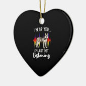 Fun Sibirian Husky Hörst du Keramik Ornament (Links)