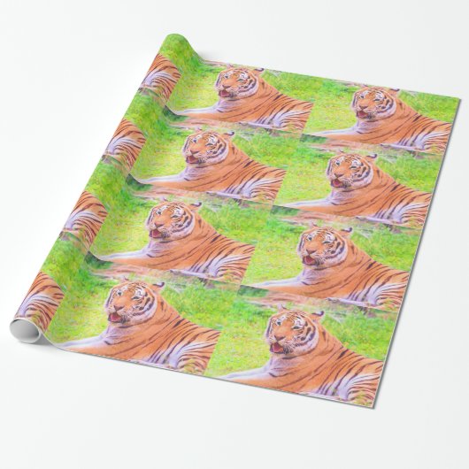 Fun sibirisches Tiger farbiges Wrapping Paper Geschenkpapier (Ungerollt)