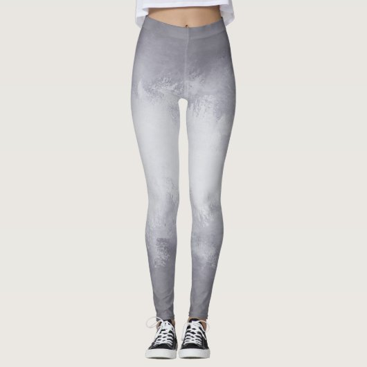 Fun Silber Wasserfarbe mit Ombre Gradient Leggings (Vorderseite)