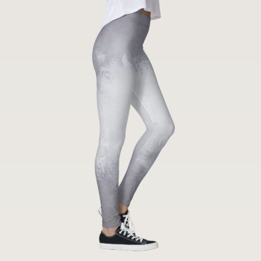 Fun Silber Wasserfarbe mit Ombre Gradient Leggings (Rechts)