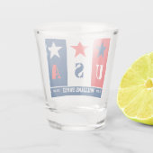 Fun Simple American Flag, Patriotic USA, Familienn Schnapsglas (Rückseite)