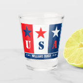 Fun Simple American Flag, Patriotic USA, Familienn Schnapsglas (Vorderseite)