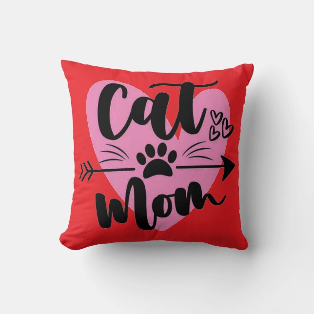 Fun & Simple Cat Mom Original Cute Design for Her Kissen (Vorderseite)