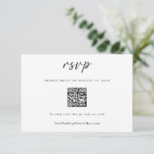 Fun Simple Modern Wedding QR Code RSVP Karte (Stehend Vorderseite)