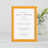 Fun Simple Orange Baby Shower Einladung (Stehend Vorderseite)