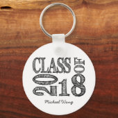 Fun & Simple Pen Sketch Class of 2018 Graduations Schlüsselanhänger (Vorderseite)
