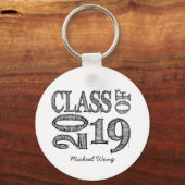 Fun & Simple Pen Sketch Class of 2019 Abschlusses Schlüsselanhänger (Vorderseite)
