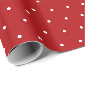 Fun Simple Polka dot auf Bonbons Streifen rot Weih Geschenkpapier (Rolleneckpunkt)