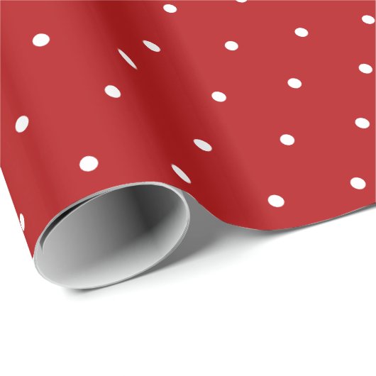 Fun Simple Polka dot auf Bonbons Streifen rot Weih Geschenkpapier (Rolleneckpunkt)